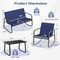 4-Piece Outdoor Patio Rocking Chair Set with Loveseat & Glass-Top Table